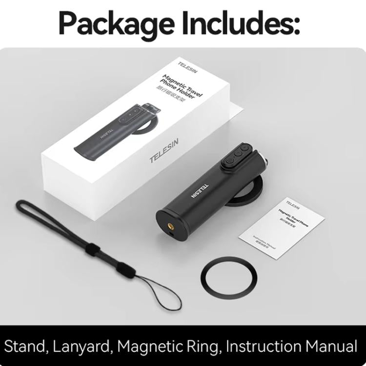 TELESIN P1-HSS-02 Magnet Version Remote Control Travel Photo Cell Phone Holder Desktop Fixed Lazy Magnetic Holder by TELESIN