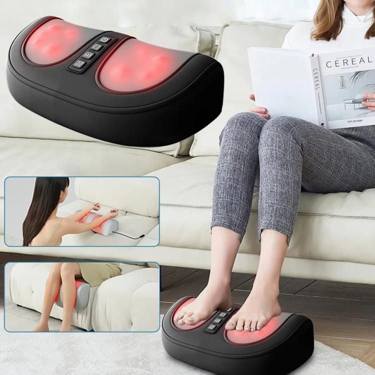 Z5 Dual-frequency Red Light Constant Temperature Hot Compress Foot Massager, Spec: UK Plug(Black) by bashfashion