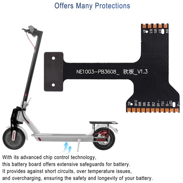 For Xiaomi M365 / 1S Electric Scooter BMS Soft Board Circuit Board Edge Bar Battery Protection Panel(Black) by bashfashion