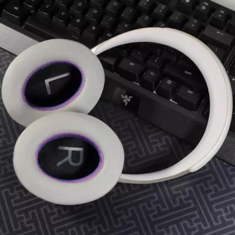 For Bose NC700 Headphone 1pair Lambskin Earpads Contrast Color Earmuffs Sponge Cover(Gray Purple) by bashfashion