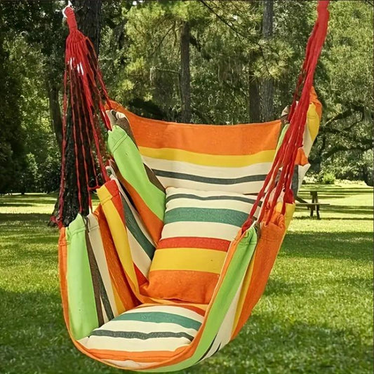 Outdoor Hammock Hanging Chair Fabric Swing Without Pillow And Cushion(Red) by bashfashion