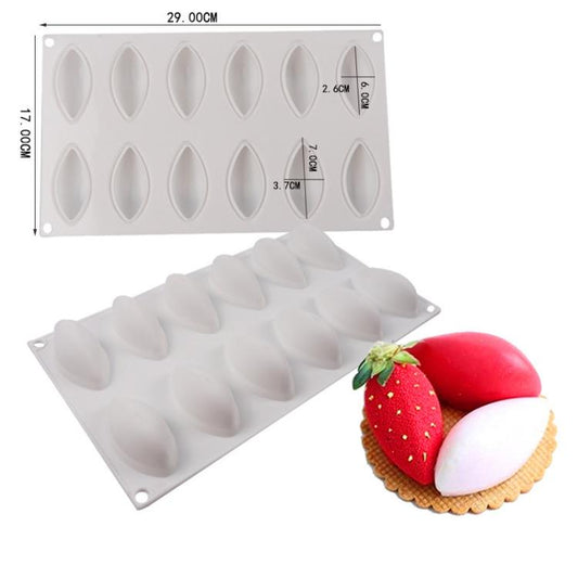 12-Cavity Mango Jelly Mousse Cake & Ice Cream Silicone Mold For DIY Chocolate And Fondant by bashfashion