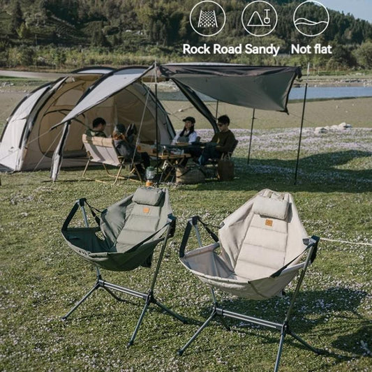 Naturehike Outdoor Folding Rocking Chair Portable Recliner Chair Leisure Camping Picnic Swing Chair(Green) by Naturehike