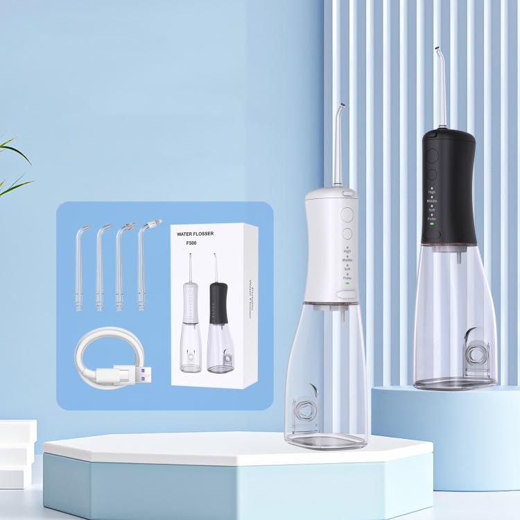 F500 IPX7 Waterproof 350ml Rechargeable Portable Handheld Pulse Electric Flosser(Black) by bashfashion