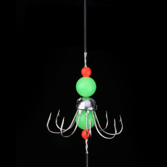 56cm Total Length Night Fishing Fluorescent 8-Claw Fishing Hook Squid String Hook Set, Spec: Bagged by bashfashion