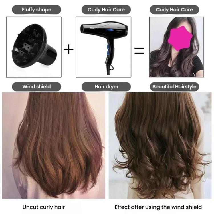 Hair Dryer Diffuser Hair Salon Styling Hair Dryer Cover Curler Large Wind Hood(Black Classic) by bashfashion