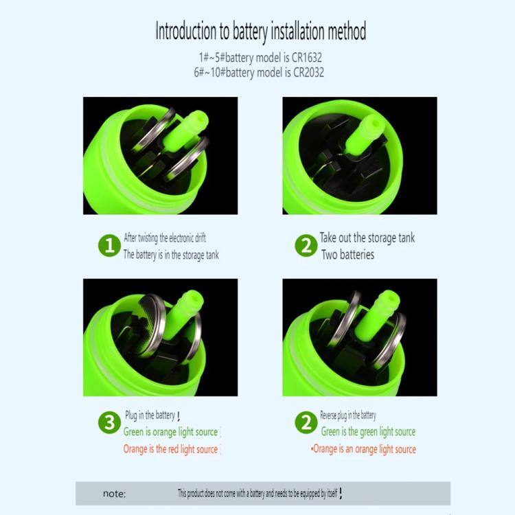 Electronic Luminous Float For Night Fishing Sea Fishing ABS Anti-Fall Float, Size: 7(Green) by bashfashion