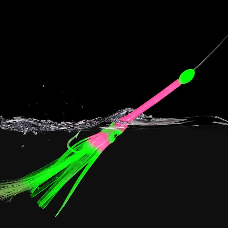 Luminous Bionic Hairtail String Hook Anti-bite Spanish Mackerel Fishing Set(6-copies 4/0) by bashfashion