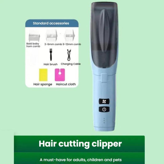 Hair-absorbing Hair Clipper Rechargeable Low Noise Hair Trimmer for Babies, Adults and Pets(Green) by bashfashion