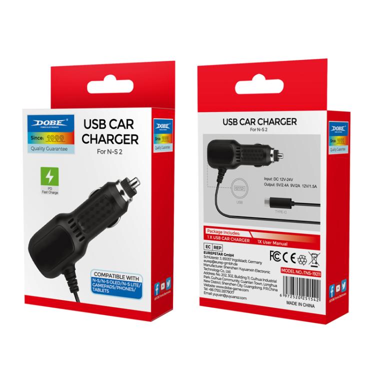DOBE USB-C/Type-C Car Charger for Switch 2 / Switch Lite / Switch OLED / Switch by DOBE