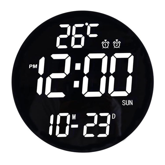 11.6-Inch White Light Wall Clock With Remote Control Multi-Functional Alarm Clock White+Black by bashfashion