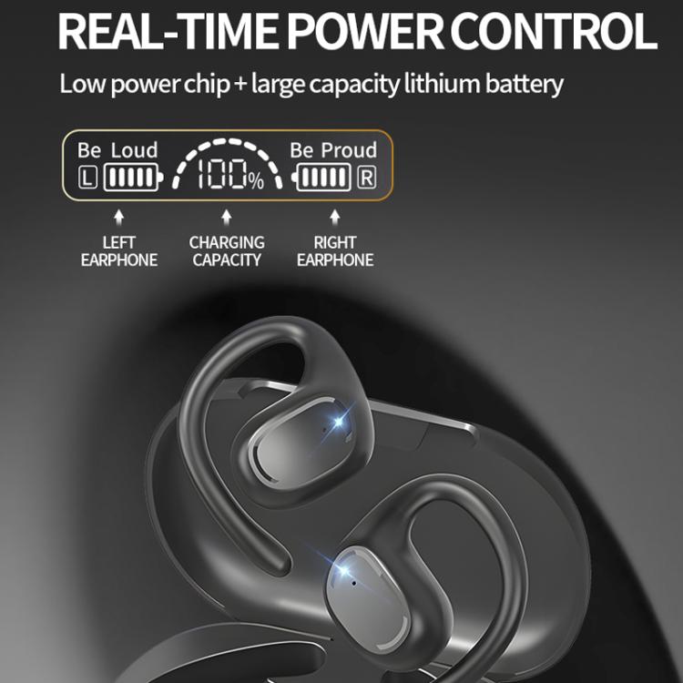 M200 Open-Ear Wireless Bluetooth Headphones Ear-Hook Earphone Waterproof Earpieces(White) by bashfashion