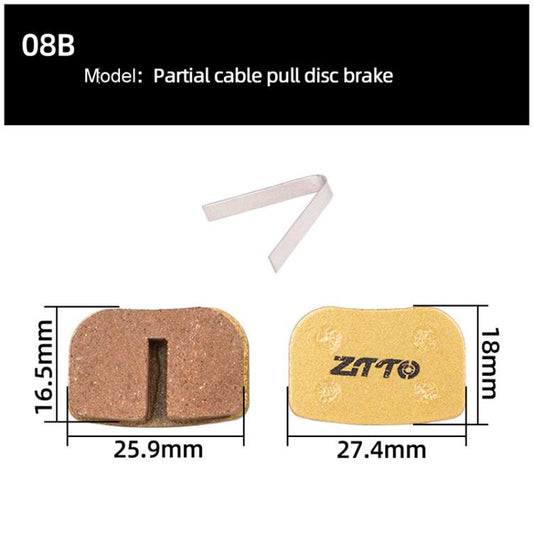 2pairs ZTTO Mountain Bike Full Metal Copper Base Lining Oil Disc Block Brake Pad, Model: MJ-08B by ZTTO