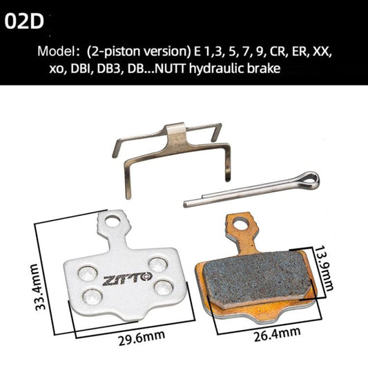 2pairs ZTTO Bicycle Metal Sintered Cable Mountain Road Bike Electrical Scooter Disc Brake Linings, Style: 02D by ZTTO