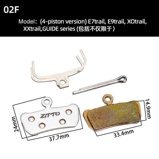 2pairs ZTTO Bicycle Metal Sintered Cable Mountain Road Bike Electrical Scooter Disc Brake Linings, Style: 02F by ZTTO