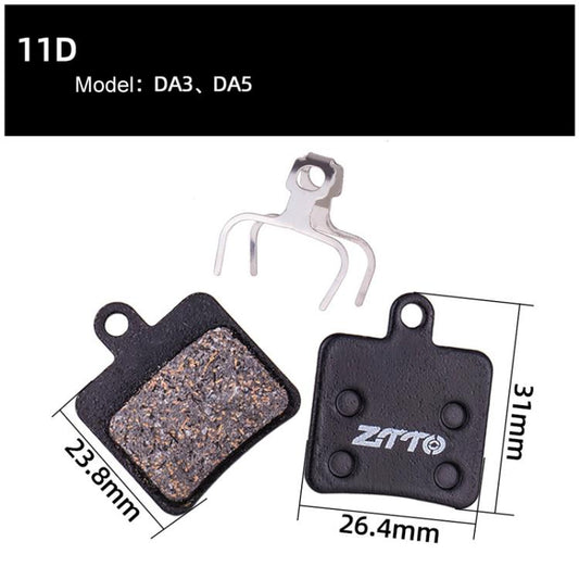 2pairs ZTTO Bicycle Disc Braking Pads Mountain Bike Semi-Metallic Resin Brake Pads, Model: MS-11D by ZTTO