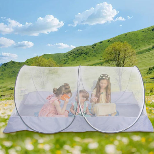 Camping Outdoor Gathering Mosquito Net Free Installation Portable Travel Encrypted Mesh Anti-mosquito Tent, Color: White Mesh by bashfashion