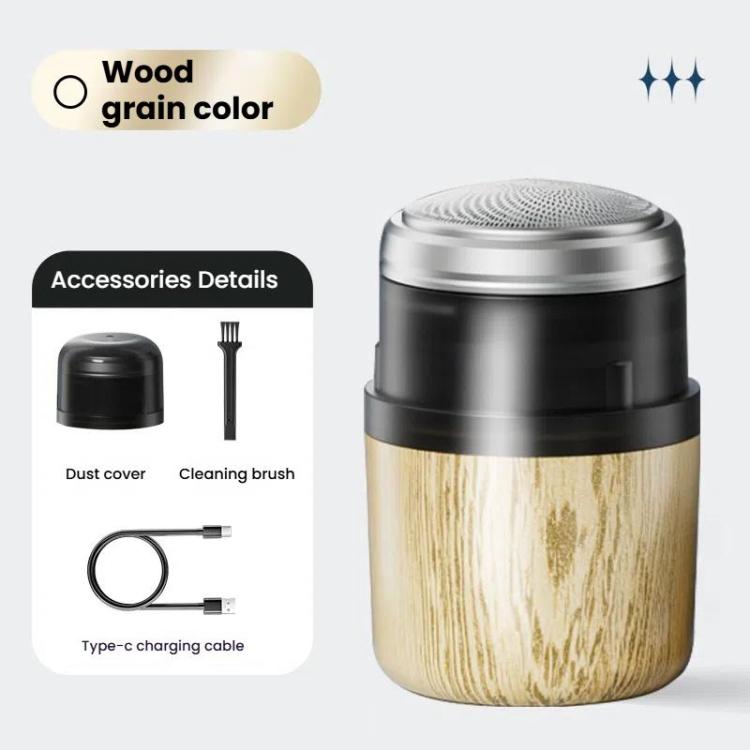 Wood Grain Electric Shaver Rechargeable Men Shaver with 6 Stainless Steel Blades, Waterproof Washable Head & High-Power Motor for Smooth Shaving 2207 by bashfashion