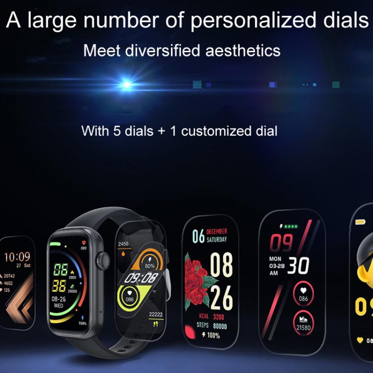 QS50 1.47inch TFT Screen Smart Wristband Support Bluetooth Calling / Oxygen Detection / Sleep Detection / Heart Rate Detection(Black) by bashfashion