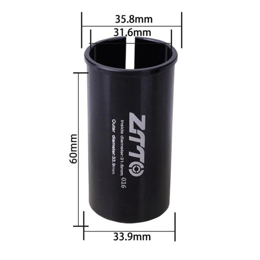 31.6-33.9mm 016 2pcs ZTTO Bicycle Seat Post Conversion Sleeve Reducer Cover(Black) by ZTTO