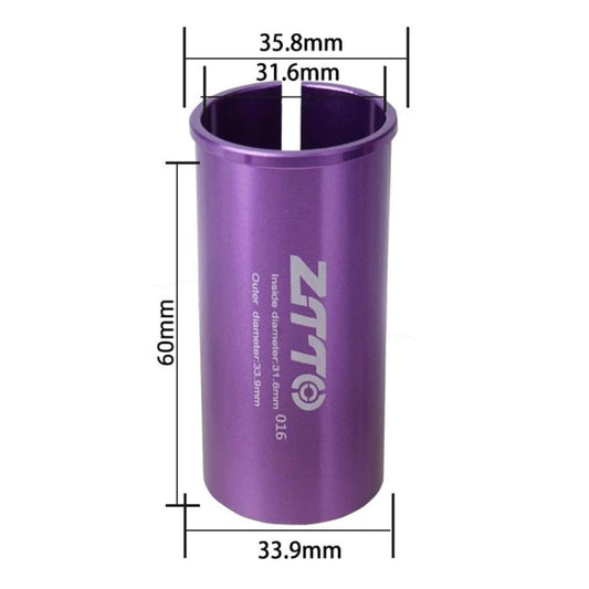 31.6-33.9mm 016 2pcs ZTTO Bicycle Seat Post Conversion Sleeve Reducer Cover(Purple) by ZTTO