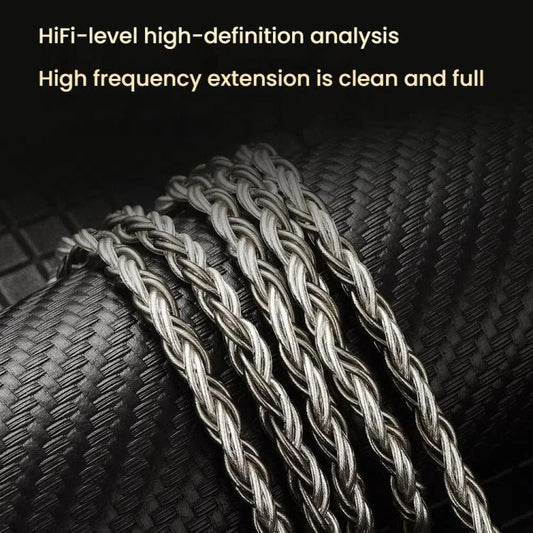 CVJ TS800 Eight Strands Copper Silver Plated Interchangeable Audio Plugs Headphone Upgrade Cable, Style: 4.4mm 0.75mm by CVJ