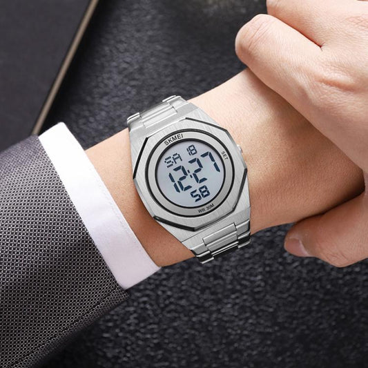 SKMEI 2479 Men Business Casual Multi-Function Chronograph Electronic Watch(Silver) by SKMEI