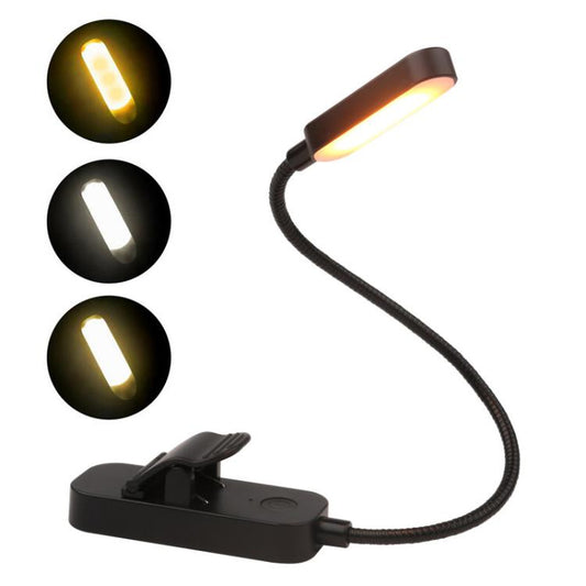 Hose Clip Book Light Night Reading Lamp Adjustable Brightness USB Rechargeable Book Clip Lights(8LED Long Strip Type-White) by bashfashion
