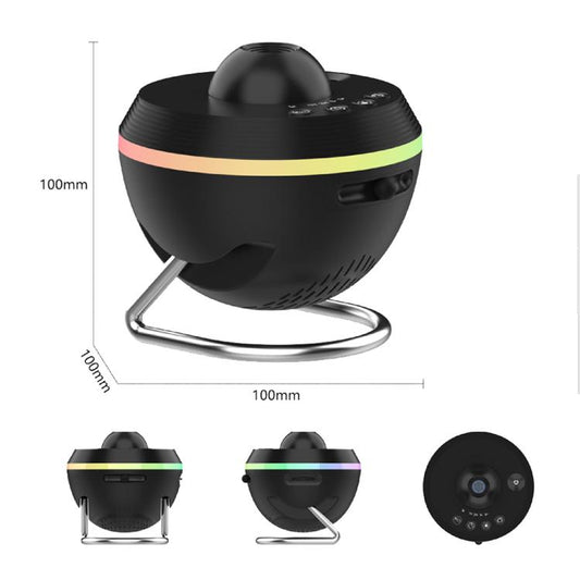 USB Plug-in Space Ball HD Galaxy Projector Lamp Dynamic Meteor Starry Sky Atmosphere Light(Black) by bashfashion