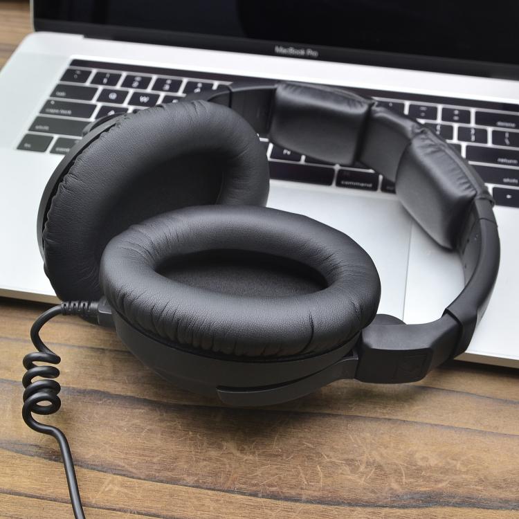 For Sennheiser HD 300 Pro Headphone 1pair Earpads Protein Leather Ear Curisons(Black) by bashfashion