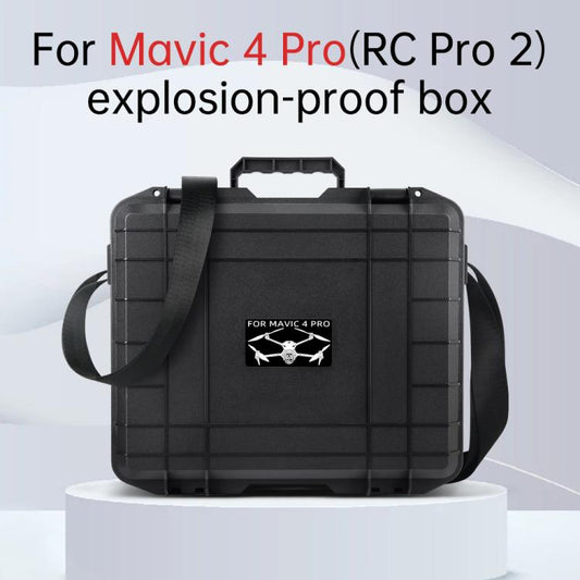For DJI Mavic 4 Pro Creator Combo RC Pro 2 Explosion-Proof Case Storage Box Suitcase With Shoulder Strap(White Pattern) by bashfashion