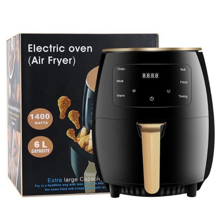 6L 1400W Air Fryer Household Large Capacity French Fry Maker Multifunctional Electric Fryer, Color: Black UK Plug by bashfashion