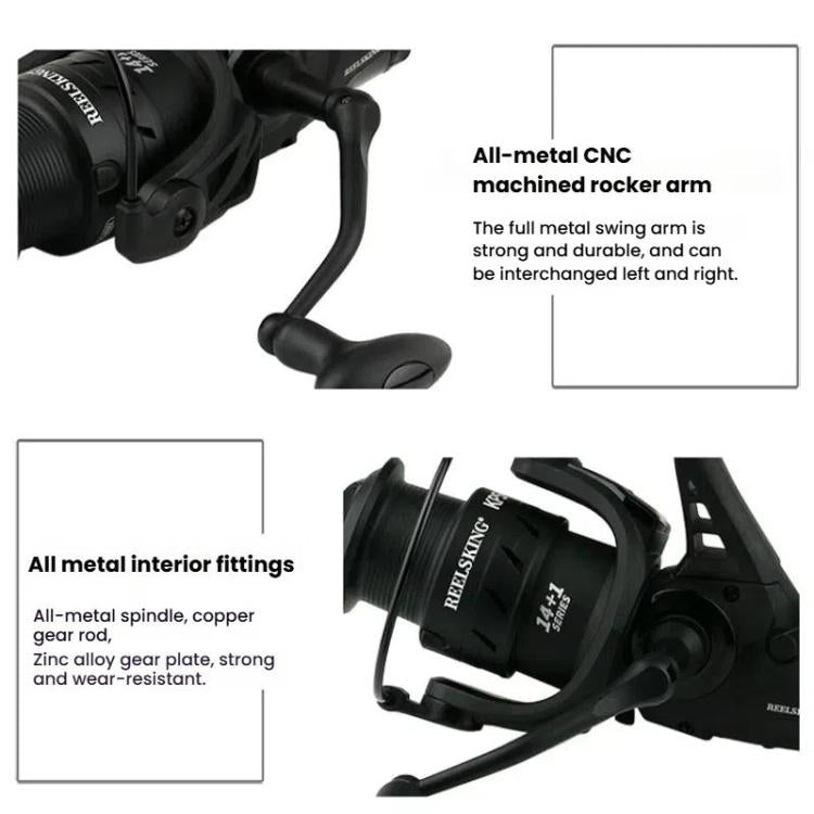 YUMOSHI KP3000 Dual Brake Fishing Reel Metal Shallow Spool & Zero-Gap Design for Long Casting by YUMOSHI