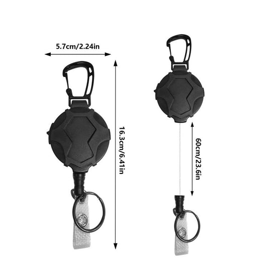 Hangable Climbing Buckle Retractable Anti-Loss Outdoor Climbing Pull Buckle(Black) by bashfashion