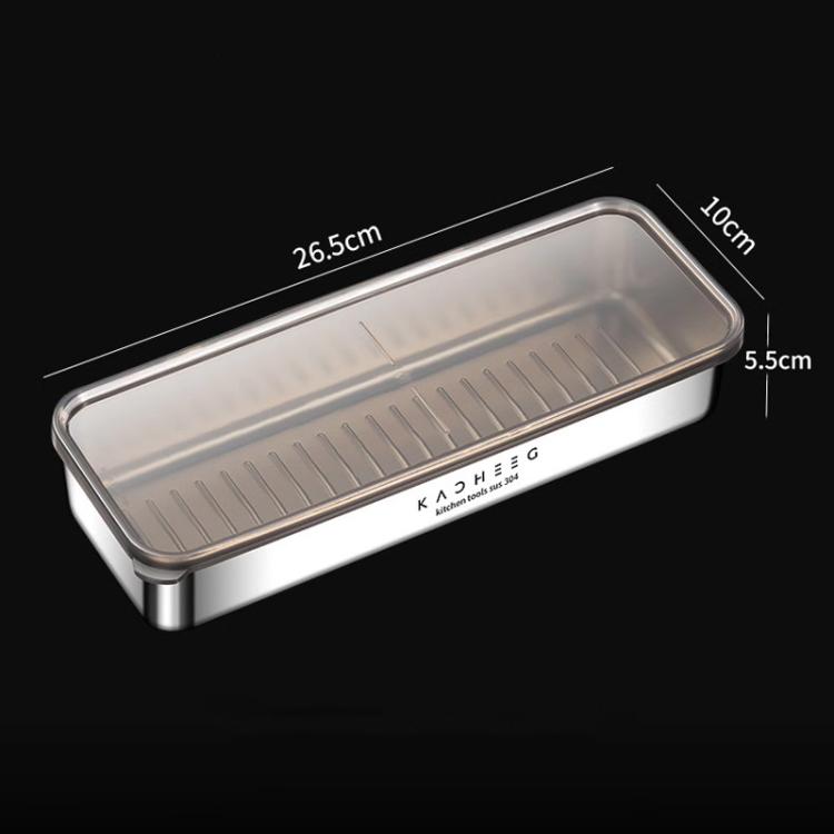 Kacheeg Stainless Steel Slim Rectangular Food Storage Container 304 Narrow Space-Saving Fridge Organizer Box, Style: Sealed by Kacheeg
