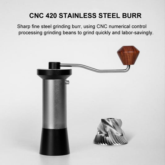 Manual Coffee Grinder with 5-Claw 420 Stainless Steel Burr External Click Adjustable Grind Settings(Silver Black) by bashfashion