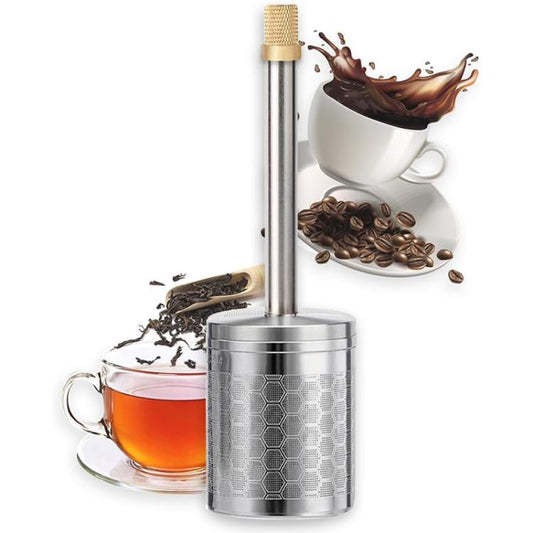 Stainless Steel Push-Type Coffee Brewing Filter, Size: Medium by bashfashion