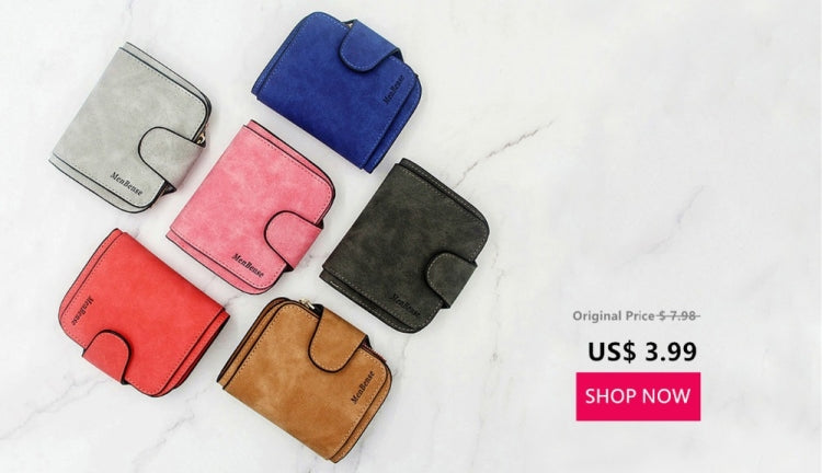 Women Short Zipper Cute Coin Purse Mini Wallet(Wine Red) by bashfashion