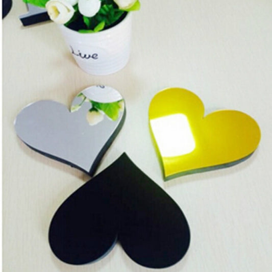 2 PCS Home Decoration Creative Personality English Letters Acrylic Mirror 3D DIY Wall Stickers(heart) by bashfashion