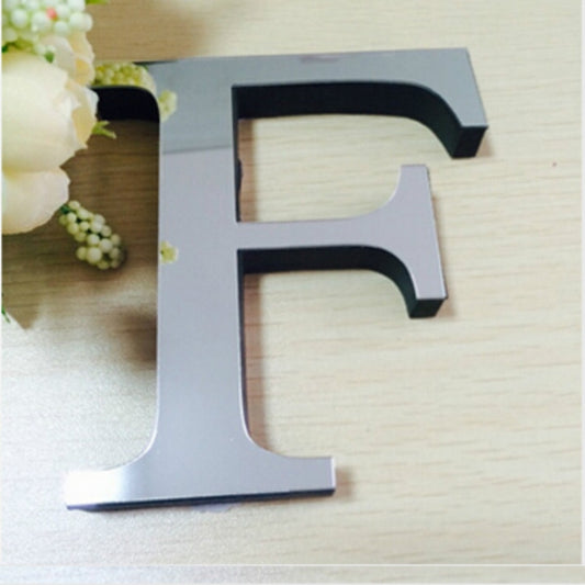 2 PCS Home Decoration Creative Personality English Letters Acrylic Mirror 3D DIY Wall Stickers(F) by bashfashion