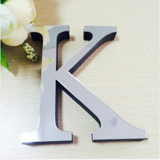 2 PCS Home Decoration Creative Personality English Letters Acrylic Mirror 3D DIY Wall Stickers(K) by bashfashion