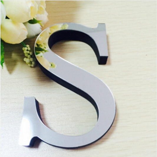 2 PCS Home Decoration Creative Personality English Letters Acrylic Mirror 3D DIY Wall Stickers(S) by bashfashion