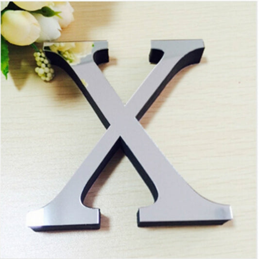 2 PCS Home Decoration Creative Personality English Letters Acrylic Mirror 3D DIY Wall Stickers(X) by bashfashion