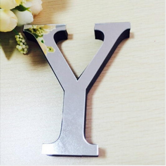 2 PCS Home Decoration Creative Personality English Letters Acrylic Mirror 3D DIY Wall Stickers(Y) by bashfashion