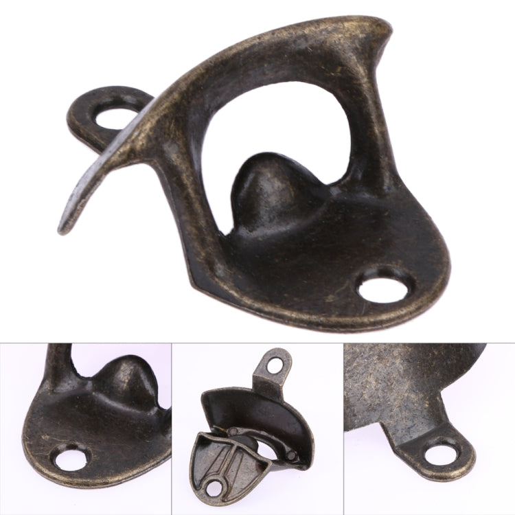 2 PCS Vintage Bottle Opener Wall Mounted Wine Beer Opener(Antique Bronze) by bashfashion