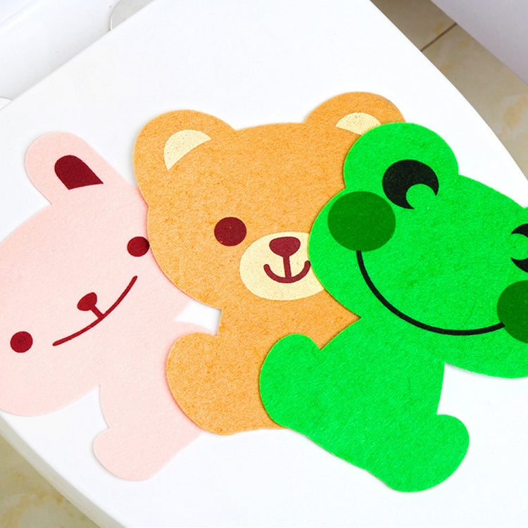 Cartoon Animal Bathroom Thickened Felt Toilet Deodorant Stickers(Brown Bear) by bashfashion