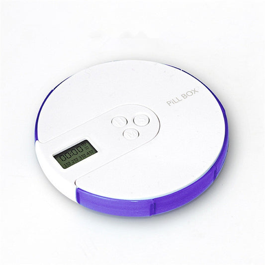 One Week Portable Timing Smart Pill Boxes Elder Reminding Electronic Medicine Box(Purple) by bashfashion