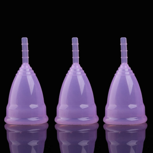 3 PCS Reusable Soft Cup Silicone Menstrual Cup, Size:Small(Purple) by bashfashion