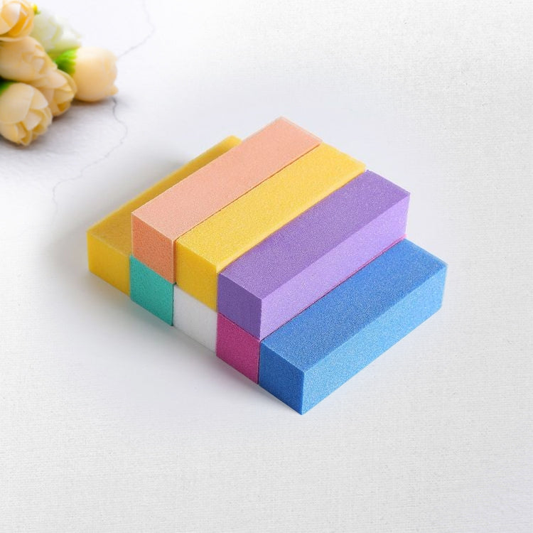 10 PCS Tofu Block Nail Polish Four Squares High Elastic Cotton Manicure Sand Block (Pink) by bashfashion