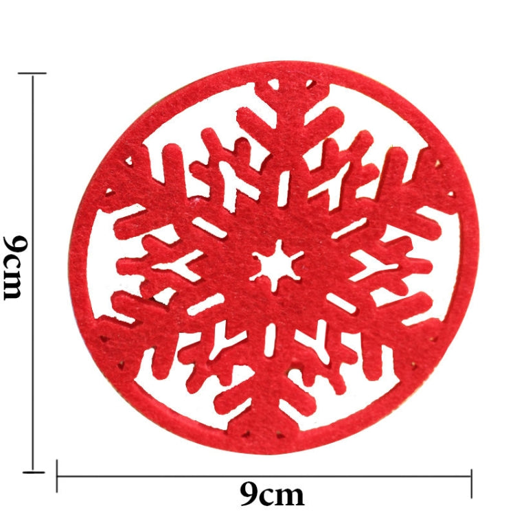 10 PCS Merry Christmas Decorations Snowflakes Cup Pad Non-woven Fabric Dinner Party Dish Tray Coffee Pads(Red) by bashfashion